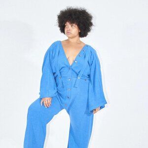 NEVER WORN 3X/4X Fashion Brand Company French Blue Jumpsuit of the Future